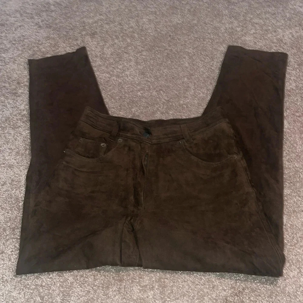 Vintage Genuine Suede Brown Jeans - size 38/6. CC